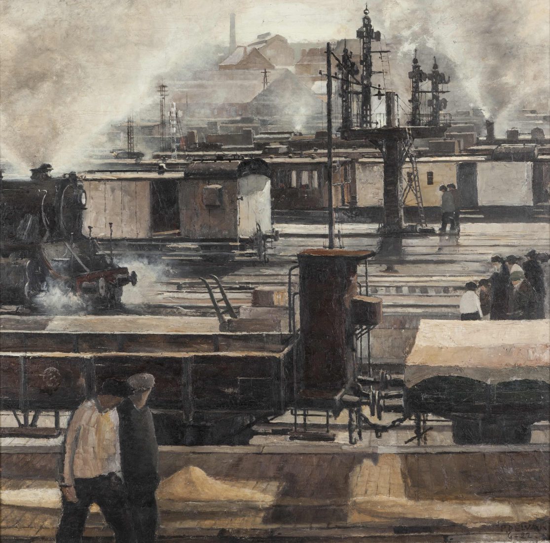 Evian Paul Delvaux, Les Cheminots, 1922 © Adagp, Paris 2017