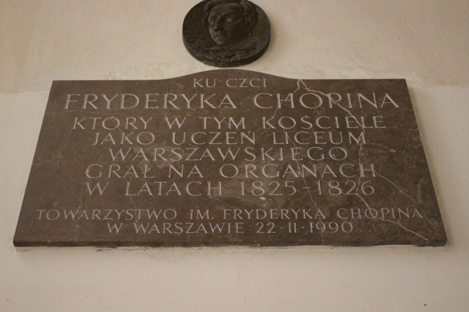 Pologne Varsovie église soeurs de la visitation plaque Chopin