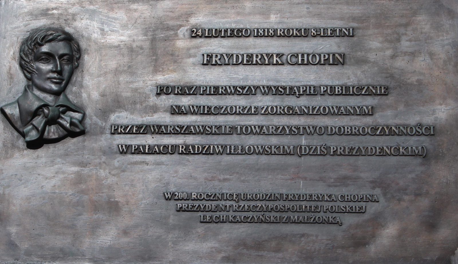 Pologne Balades et itinéraire de Chopin à Varsovie Plaque Chopin