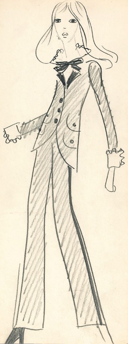 Musée Yves Saint Laurent Paris Croquis smoking / Luc Castel