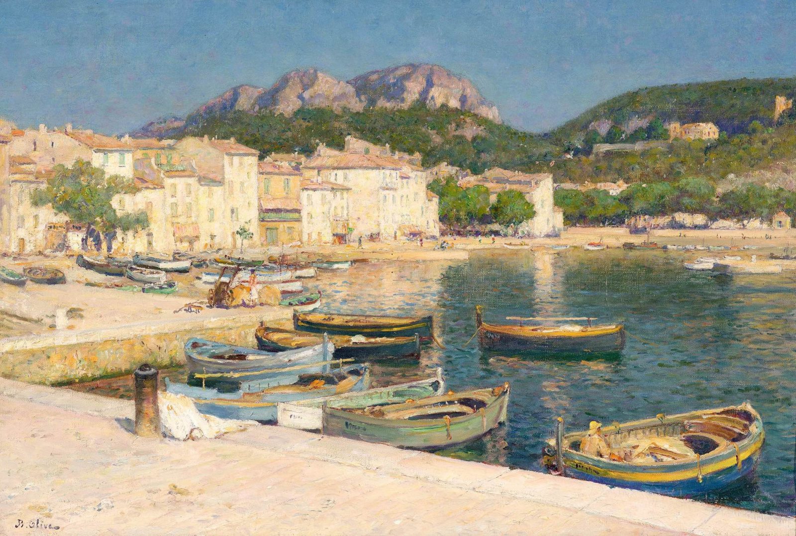 Tableau : Jean Baptiste OLIVE6- Port de Cassis.  Collection particulière. photo : Aleksander Rabzuck) 