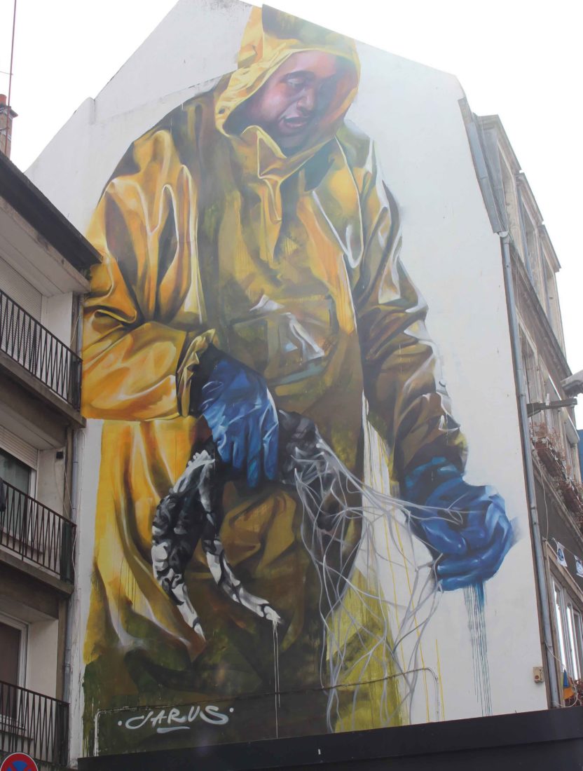 Boulogne-sur-Mer Fresque Art Urbain pêcheur