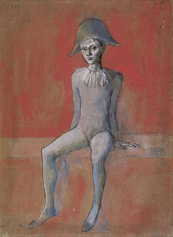 Picasso Arlequin assis, 1901.