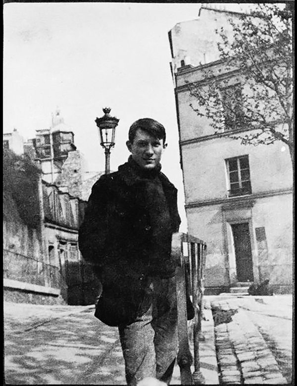 Pablo Picasso on Place Ravignan, Montmartre, Paris