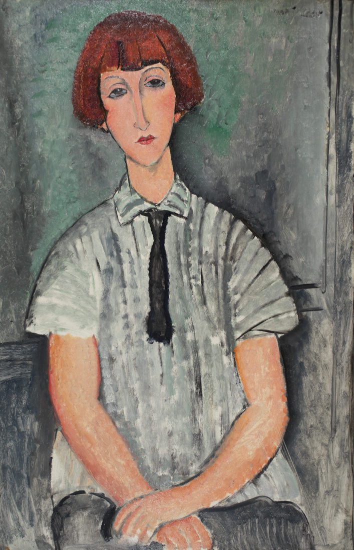 Le Cannet Modigliani, Jeune femme à la chemise rayée, 