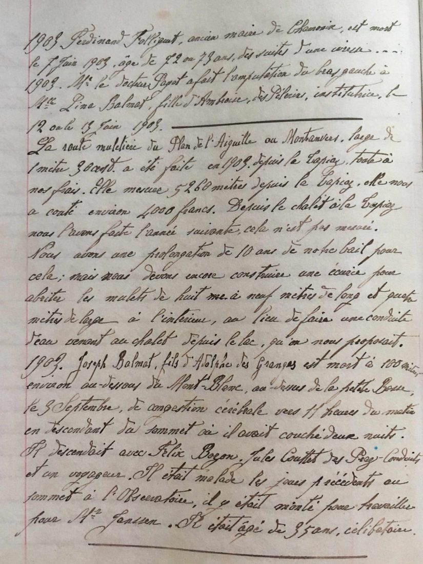 Refuge du Plan de l'Aiguille Extrait d'un cahier d'Ambroise Couttet