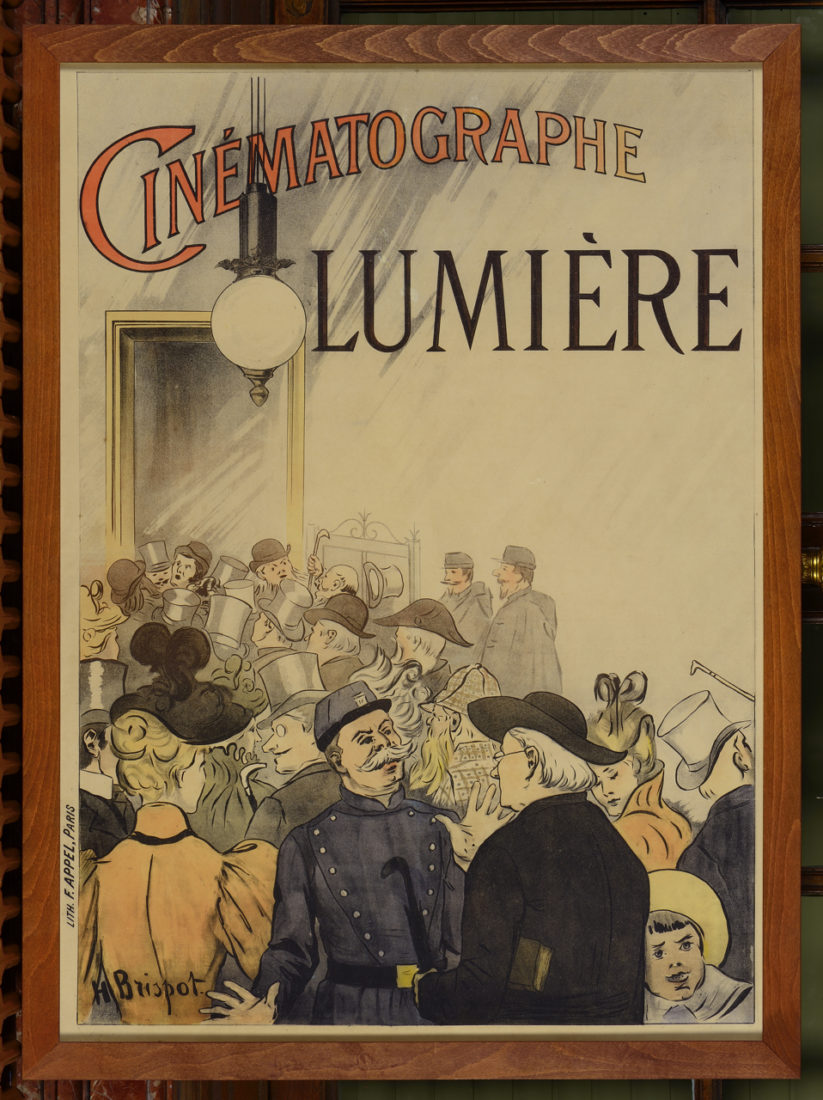 Exposition Lumière 2e affiche Cinématographe par Auzolle 1896