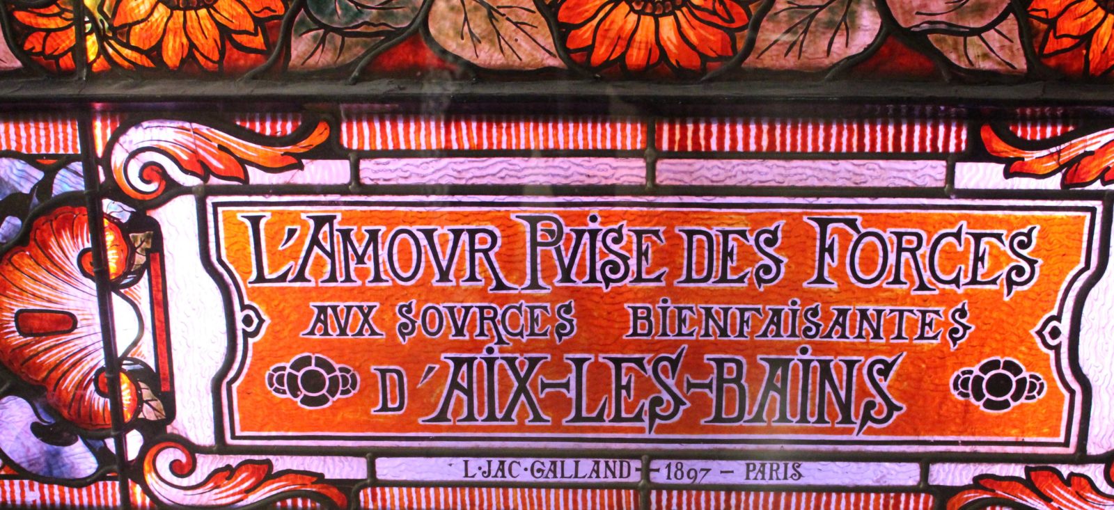 Aix-les-Bains, le casino Grand Cercle détail vitrail
