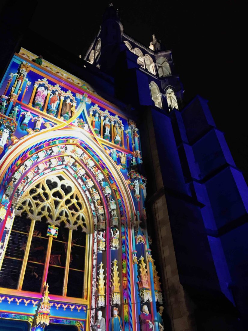 Festival Lausanne lumières 2019 Montfalcolor à la Cathédrale 