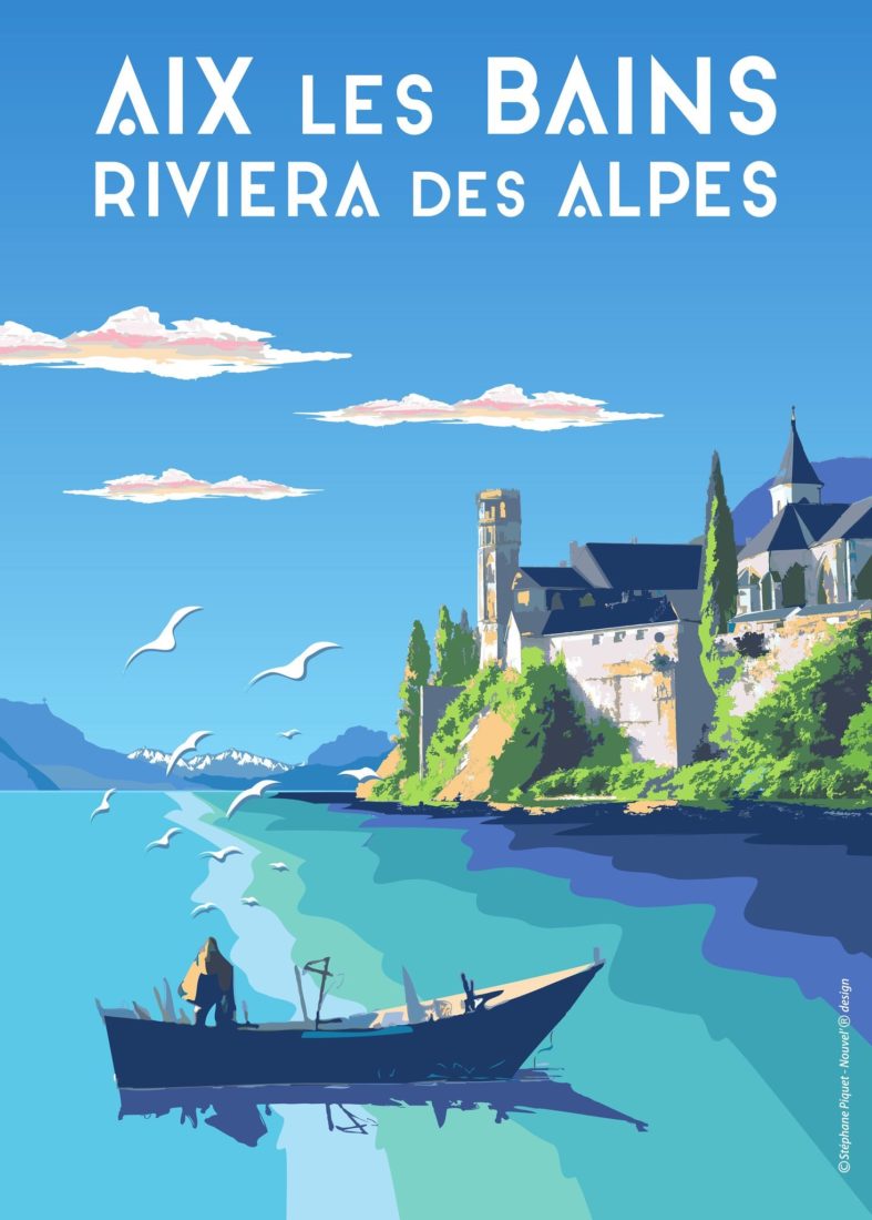Affiche Lac du Bourget Aix les Bains