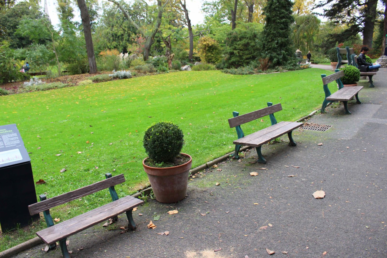 Nantes bancs de tailles différentes au Jardin des plantes