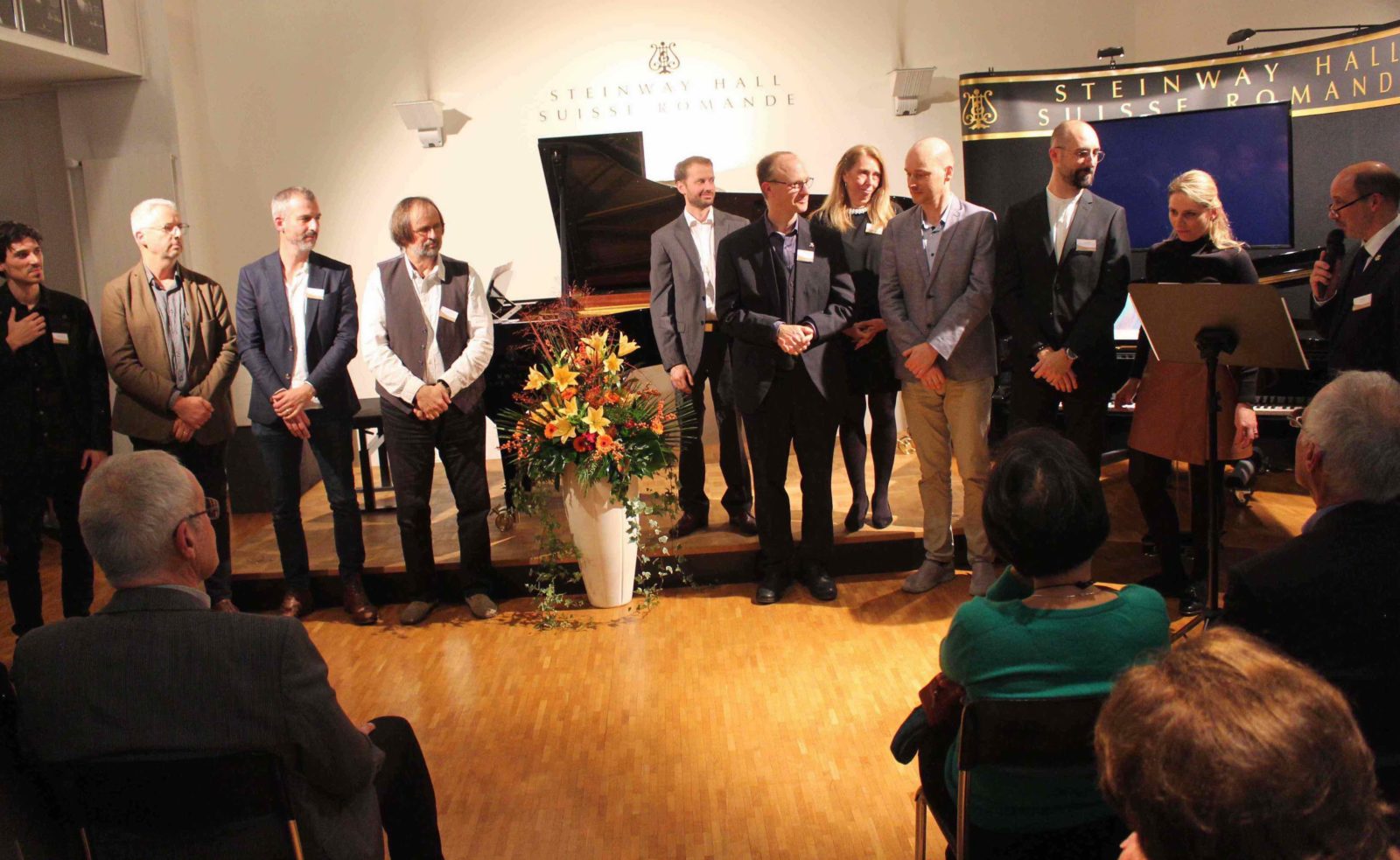 Armando Piguet et l'équipe de Steinway Hall Lausanne 
