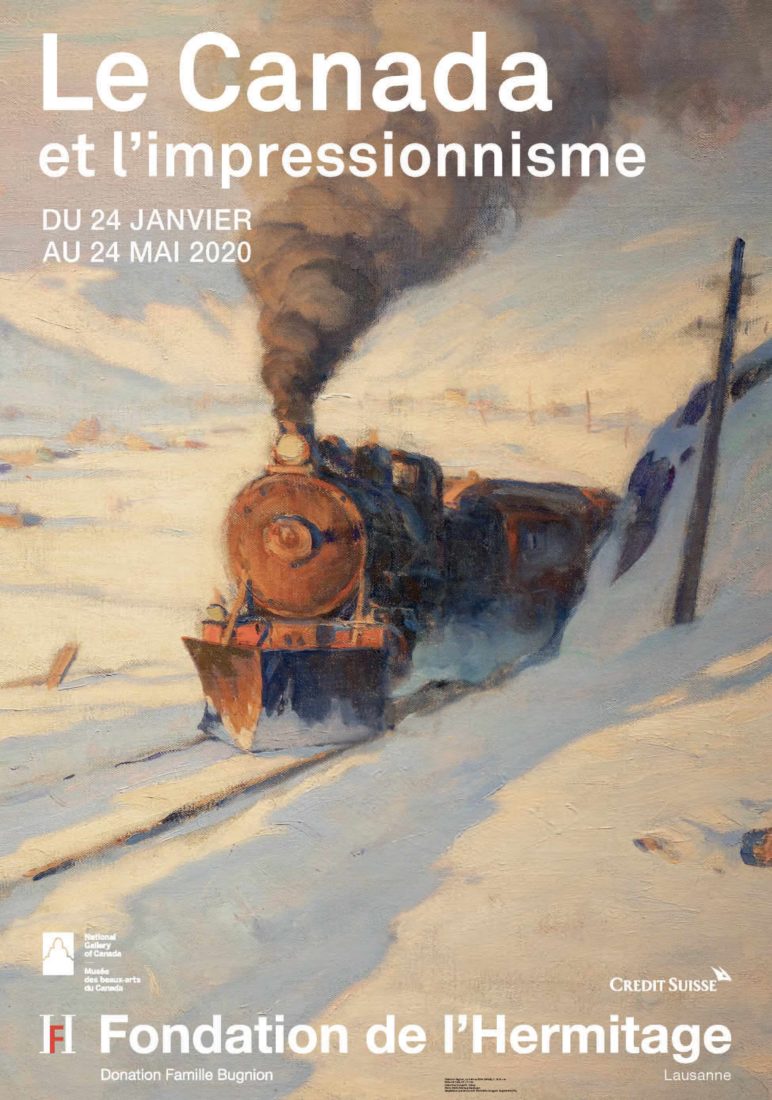  L'hermitage lausanne Affiche Clarence Gagnon – Le train en hiver