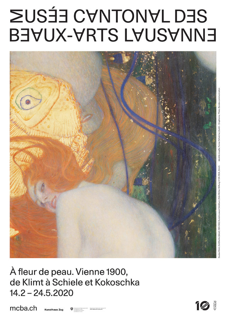 MCBA Lausanne Affiche expo Gustav Klimt . Poissons rouges