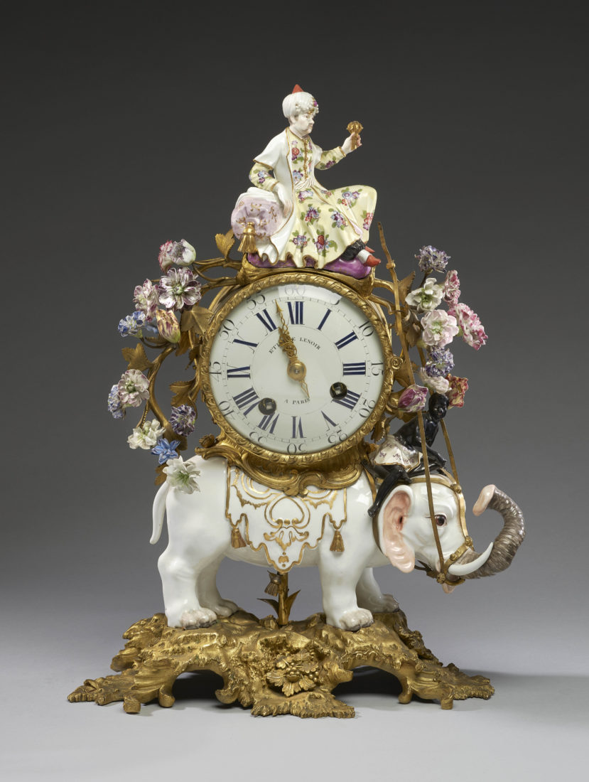 Ariana Genève Meissen • Folies de porcelaine Pendule avec éléphant