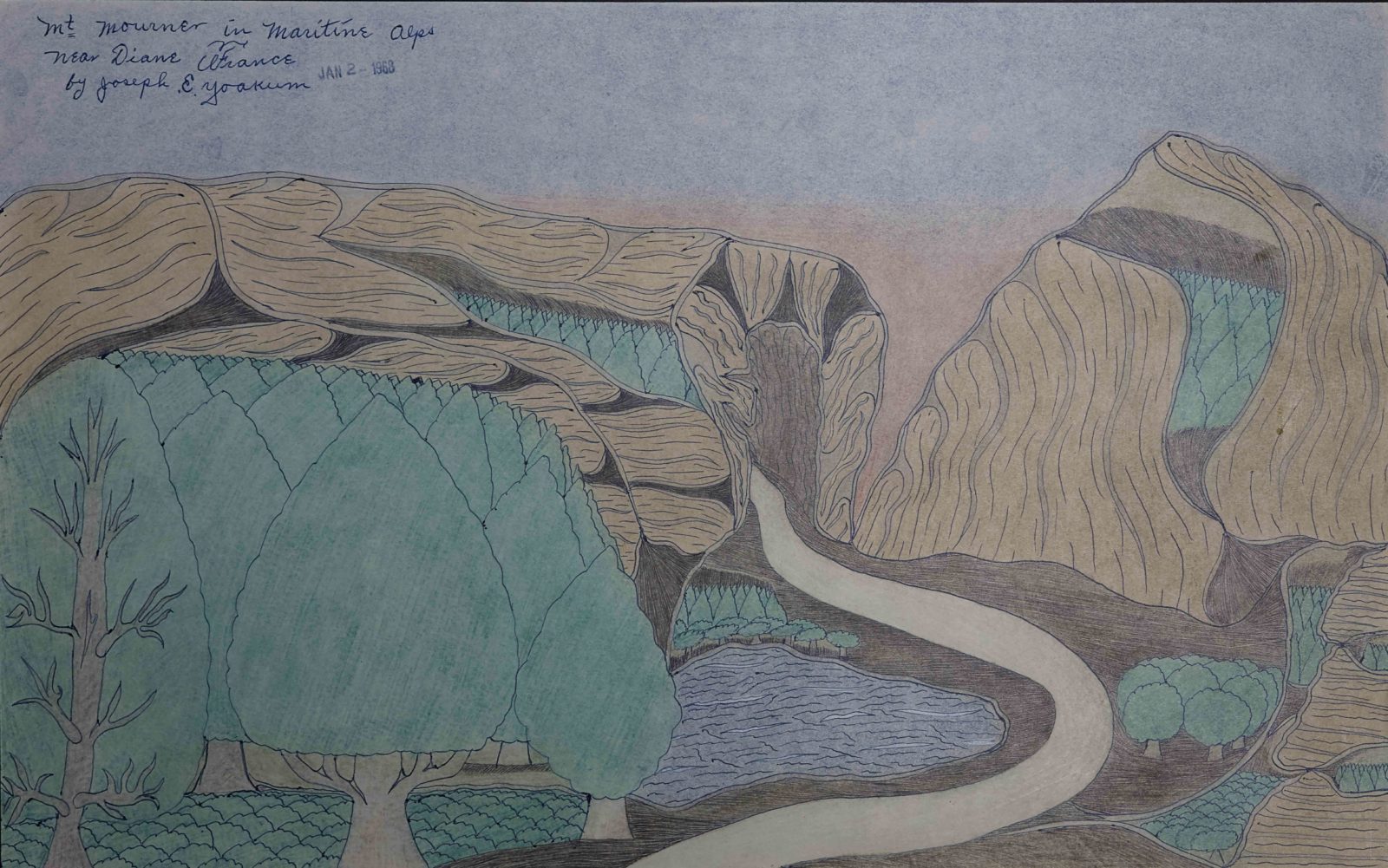 Joseph Yoakum, Mt. Mourner in Maritine Alps near Diane France