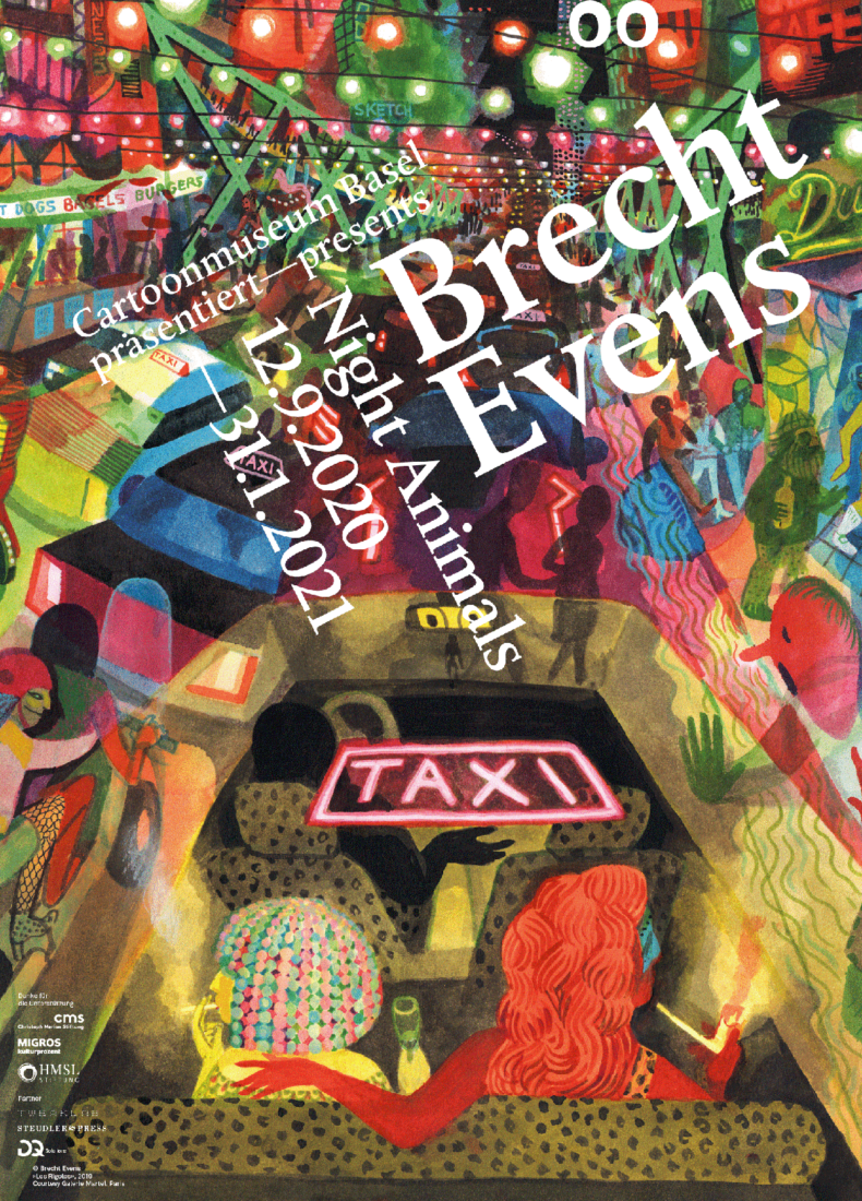 Brecht Evens, affiche "Les Rigoles", exposition Bâle 2020