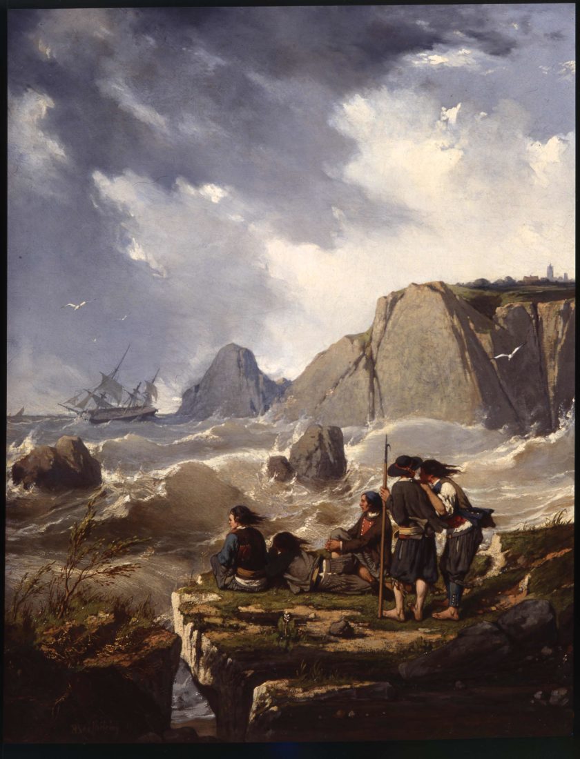 Pierre-Émile Berthélémy (1818-1894), Naufrage sur la côte bretonne