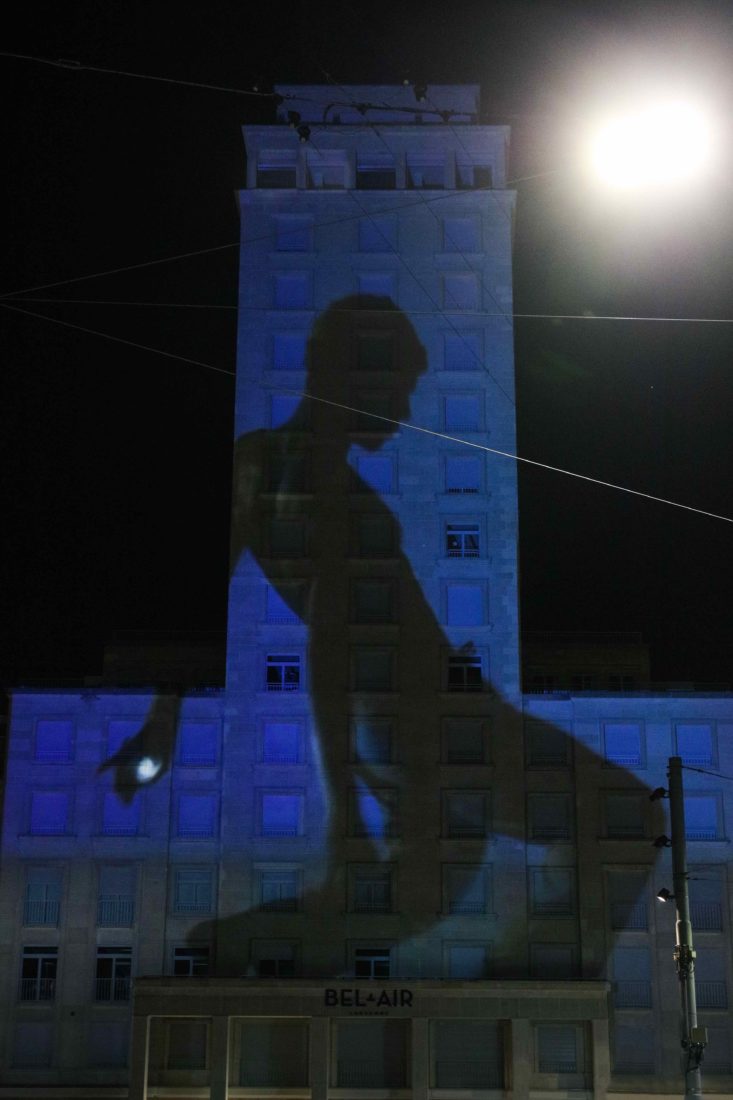 Festival Lausanne Lumières 2020 Tour Bel-Air bleu