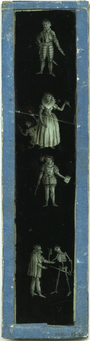 plaque de fantasmagorie verticale, vers 1800