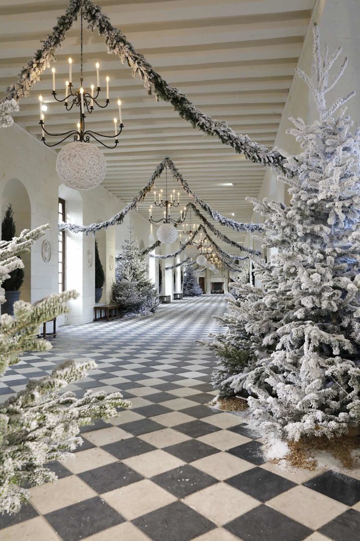 Décor blanc  Château de Chenonceau Noël 2020