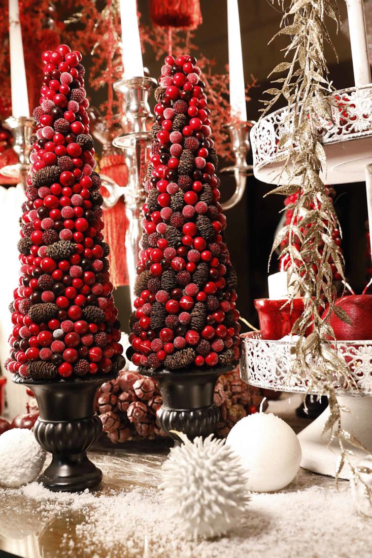 Château de Chenonceau décor rouge et blanc Noël 2020