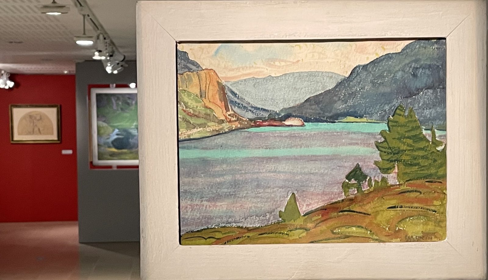 Cunio Amiet. Lac de Sils avec montagnes