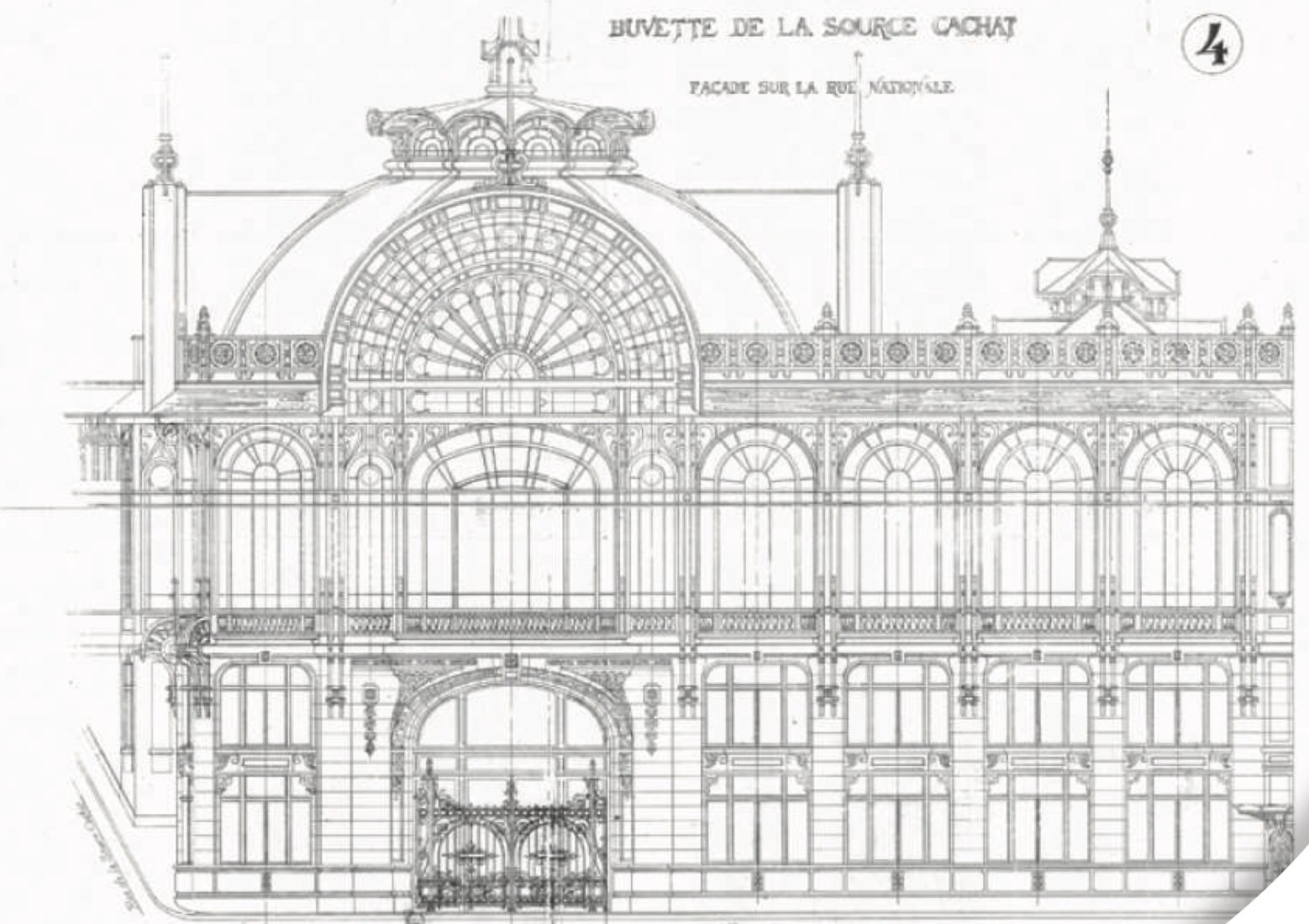 Plan de la Buvette Cachat façade rue Nationale