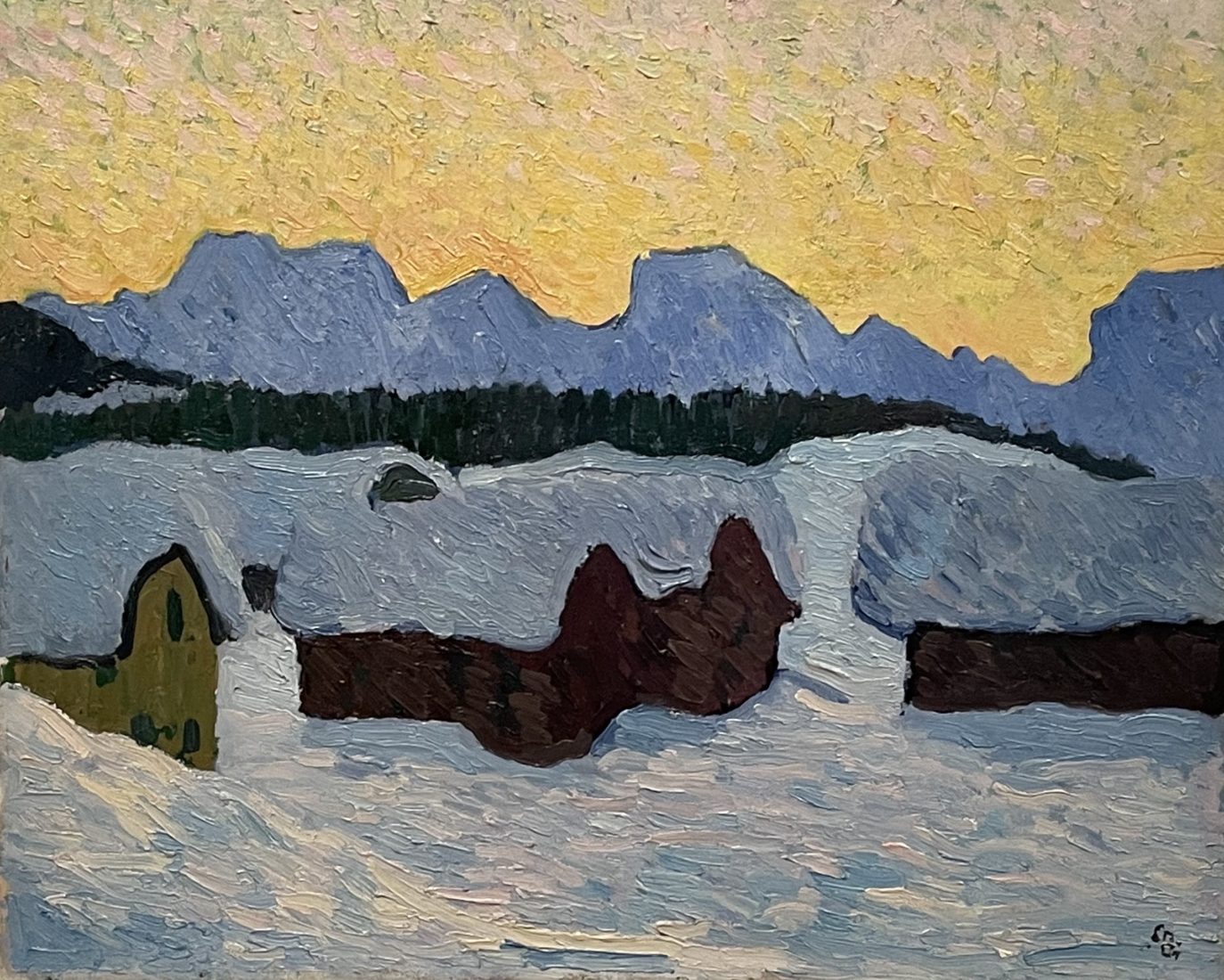 Giovanni Giacometti : Paysage de neige (soleil)