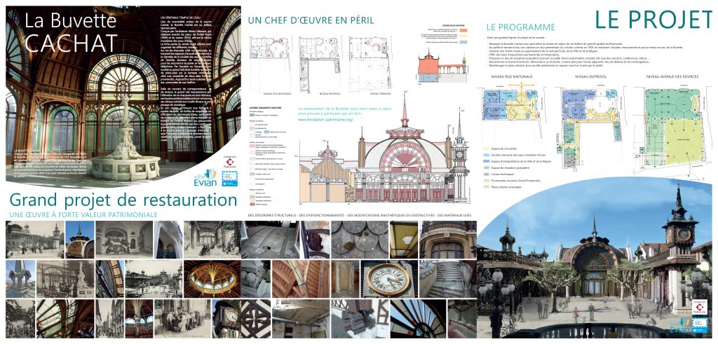 Panneau du projet de restauration de la Buvette Cachat