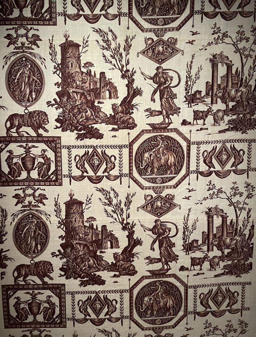 Château de Prangins - Indiennes. tissu à motifs éléphants