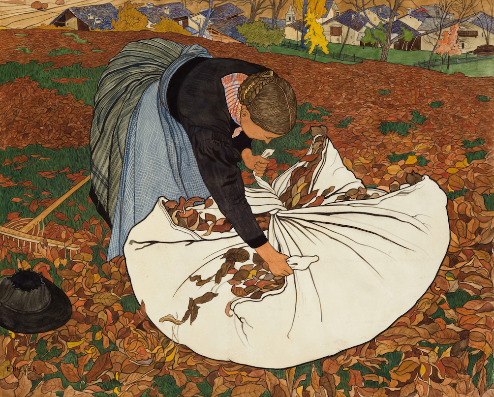 Ramasseuse de feuilles mortes,  Ernest Biéler 