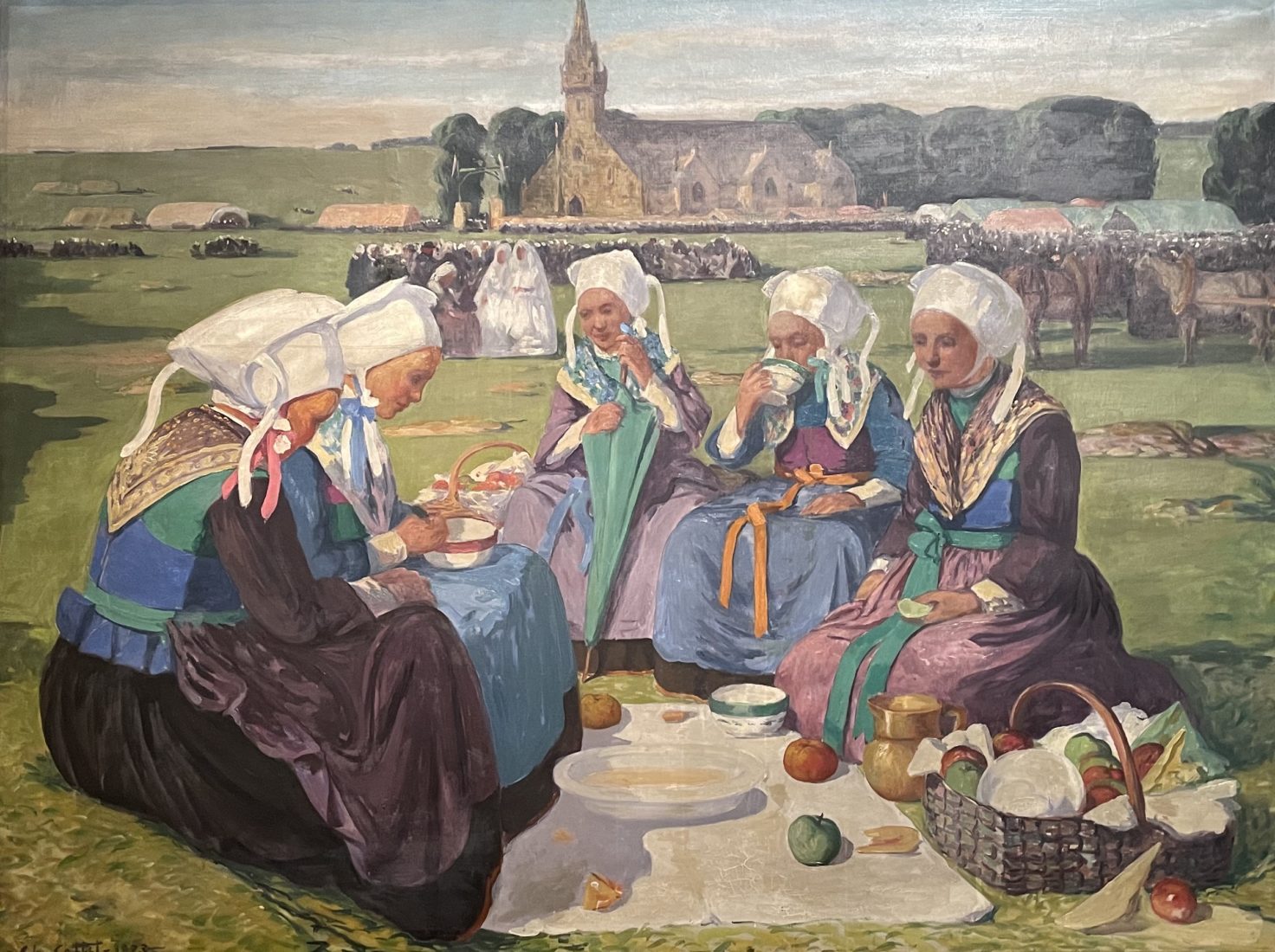 Charles Cottet (1863 - 1925) Femmes de Plougastel au Pardon de Sainte- Anne-la-Palud, 