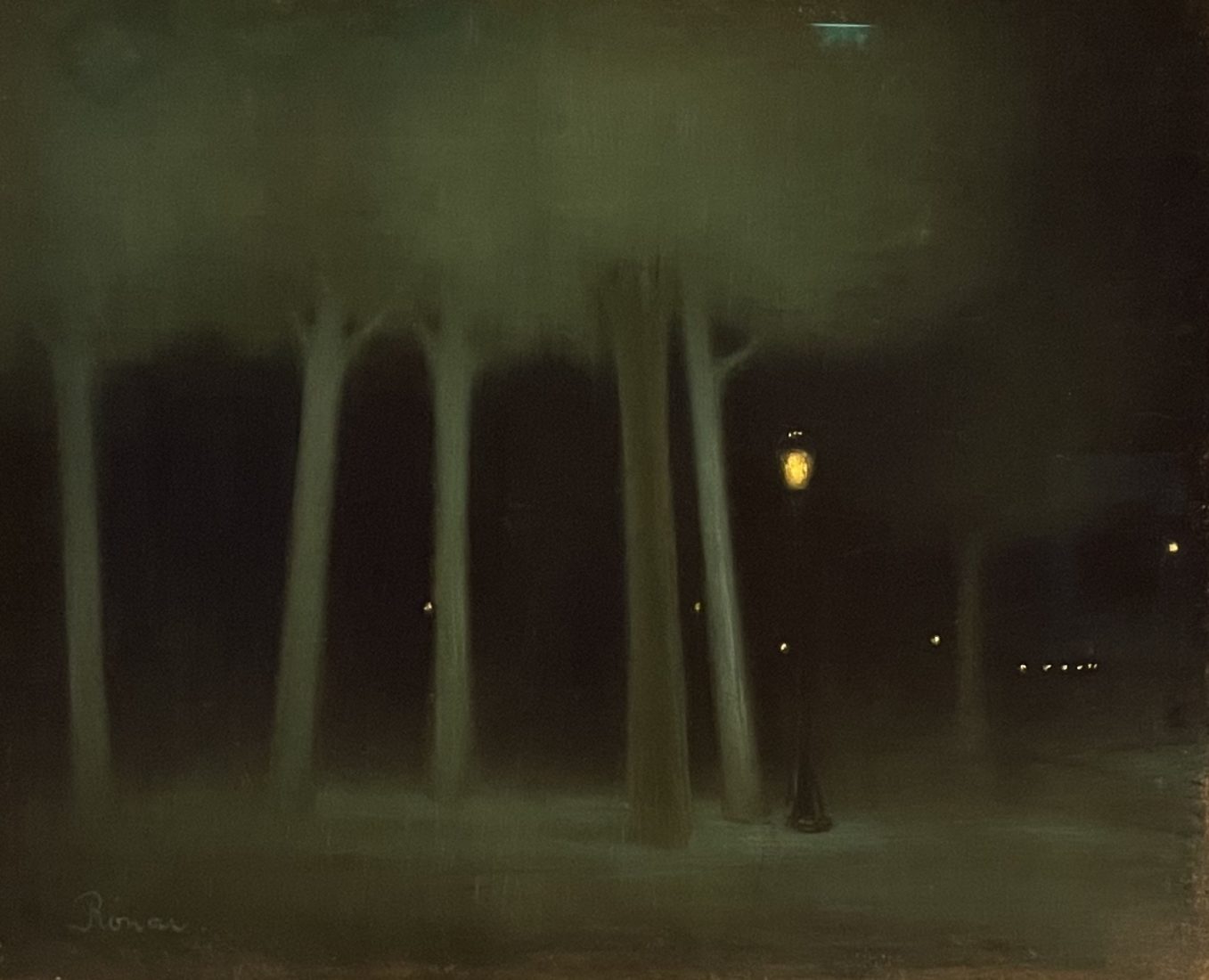 William de ¨Gouve de Nincques (1867-1935). Nocturne au parc royal de Bruxelles