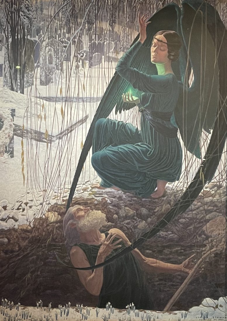 Carlos Schwabe (1866-1926). La Mort et le Fossoyeur. 