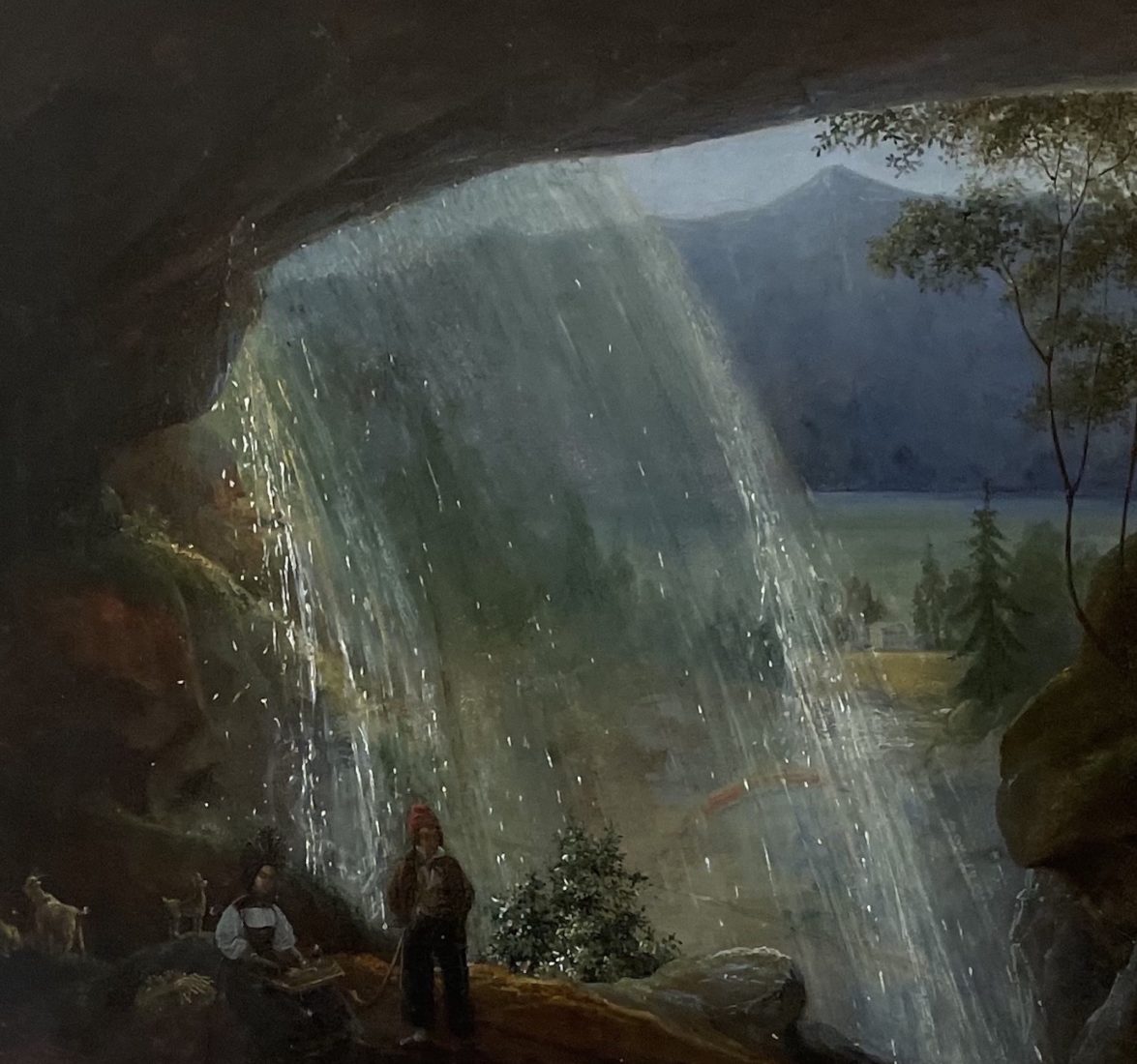 Peinture sous les cascades  Giessbach 