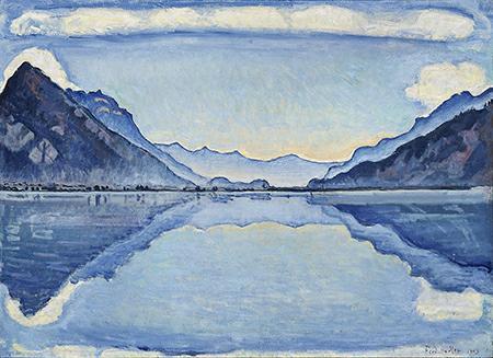 Le Lac de Thoune aux reflets symétriques  Fernand Hodler