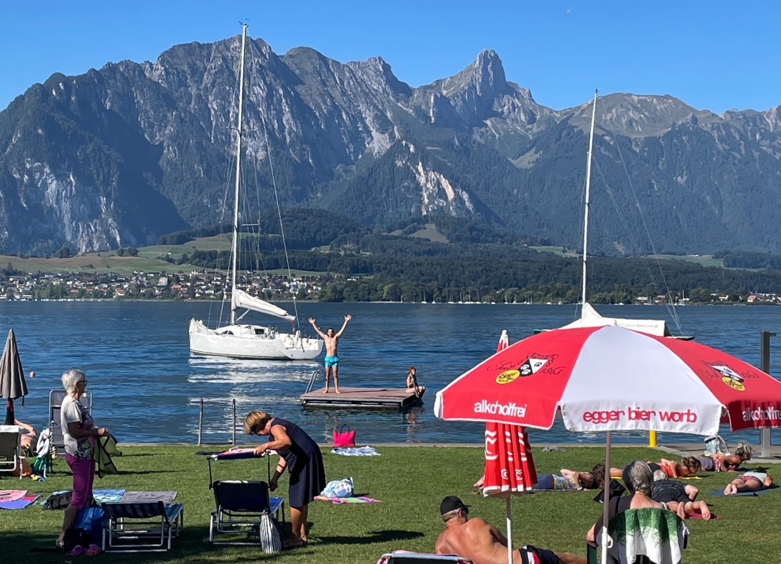 Lac de Thoune,  Hünegg plage