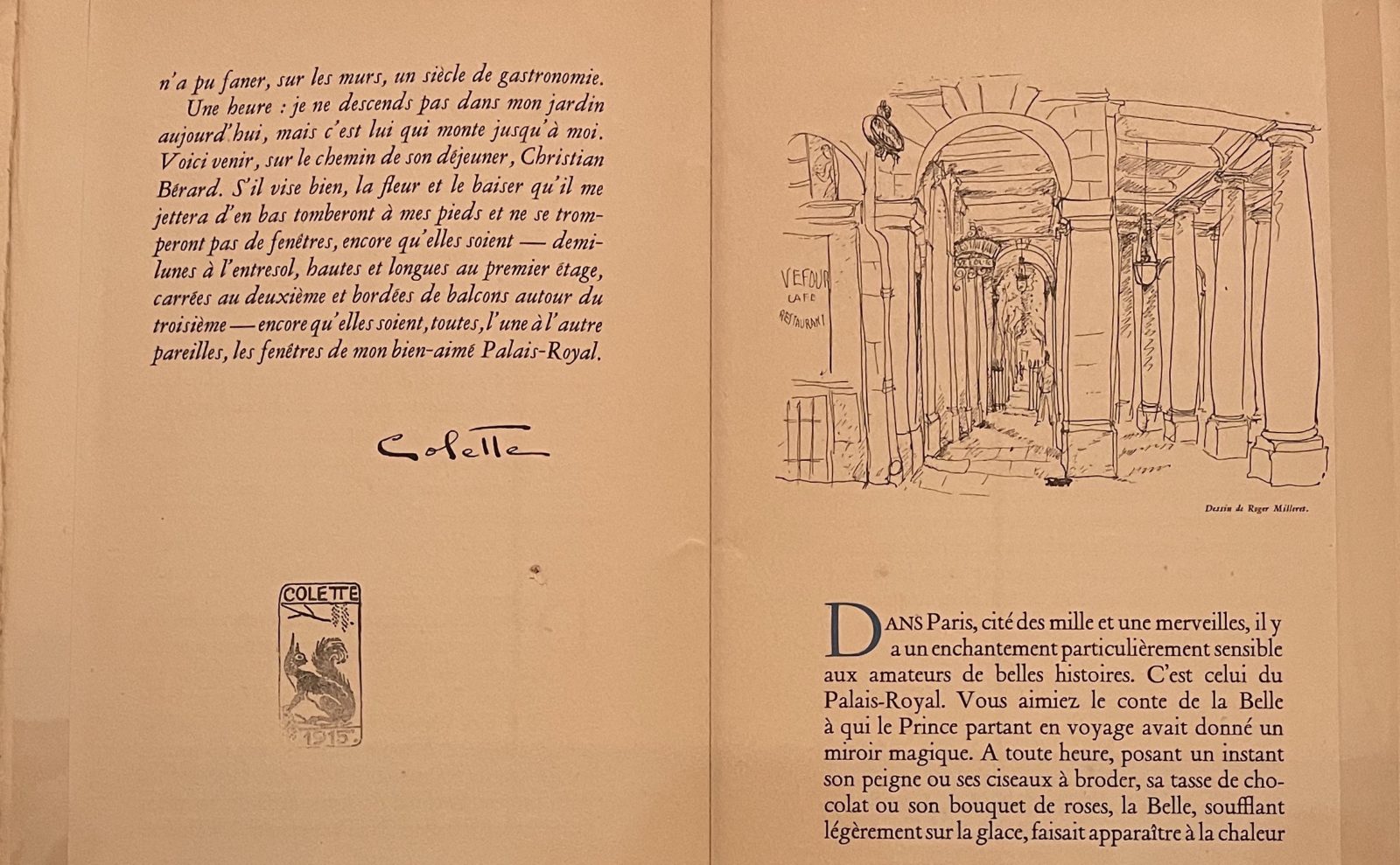 Le bi-centenaire du Grand Véfour Colette et Jean Cocteau