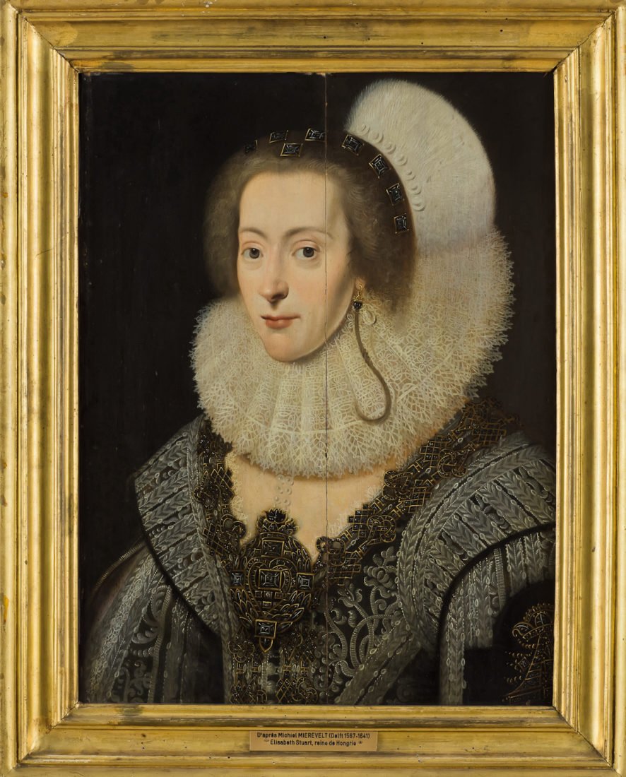 Des cheveux et des poils Michiel Jansz Van Mierevelt  Elisabeth Stuart, Reine de Bohème