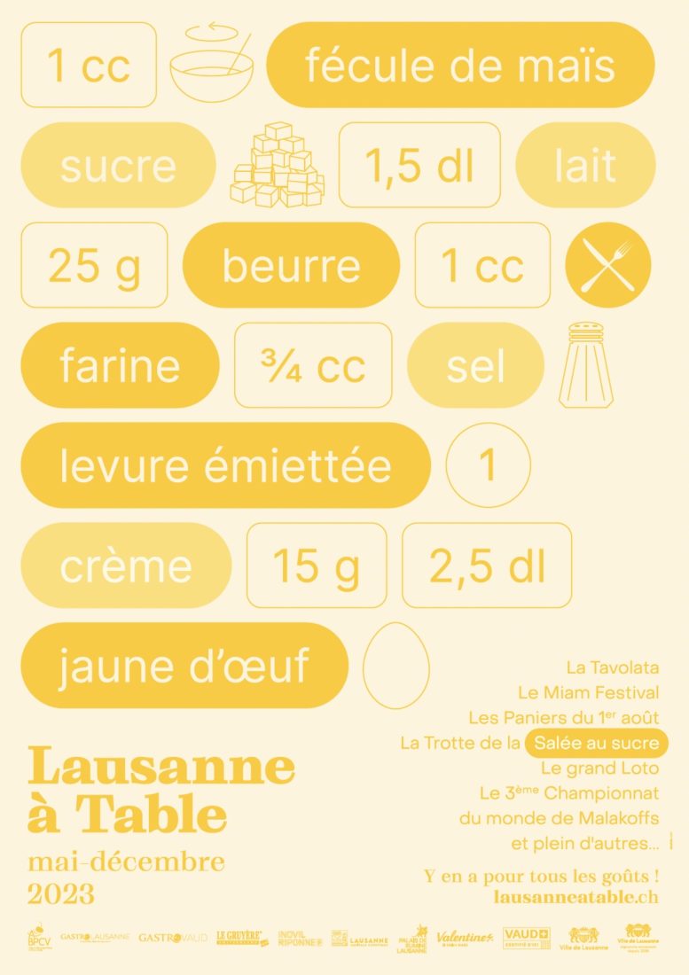 Lausanne à Table affiche jaune 2023