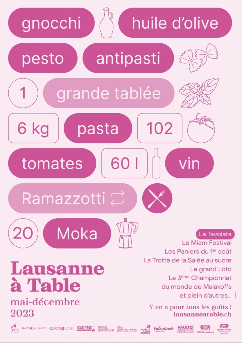 Lausanne à Table affiche rose 2023