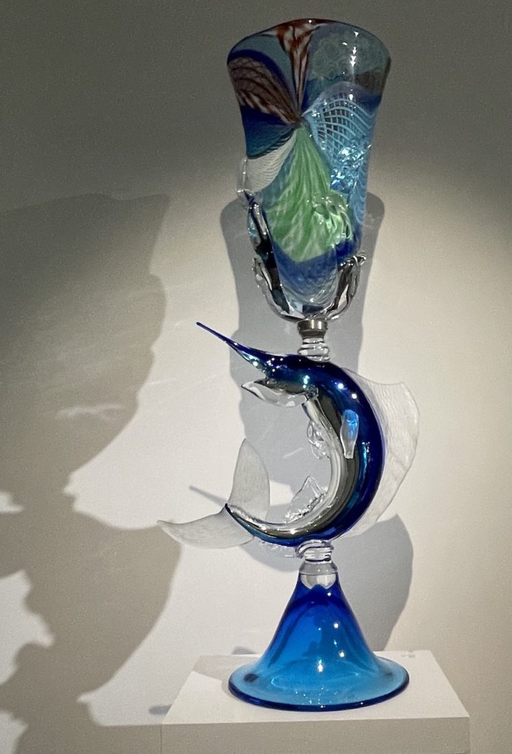 Immersion ~ Verre contemporain grand vase multicolore 