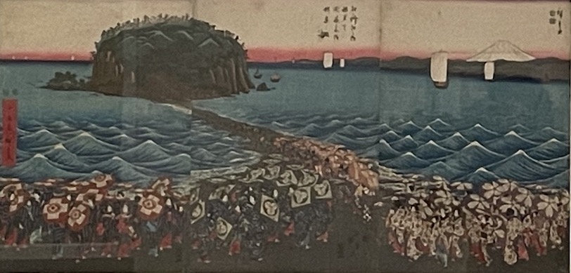 Utagawa Hiroshige. Procession vers le sanctuaire de Benzaiten à Enoshima