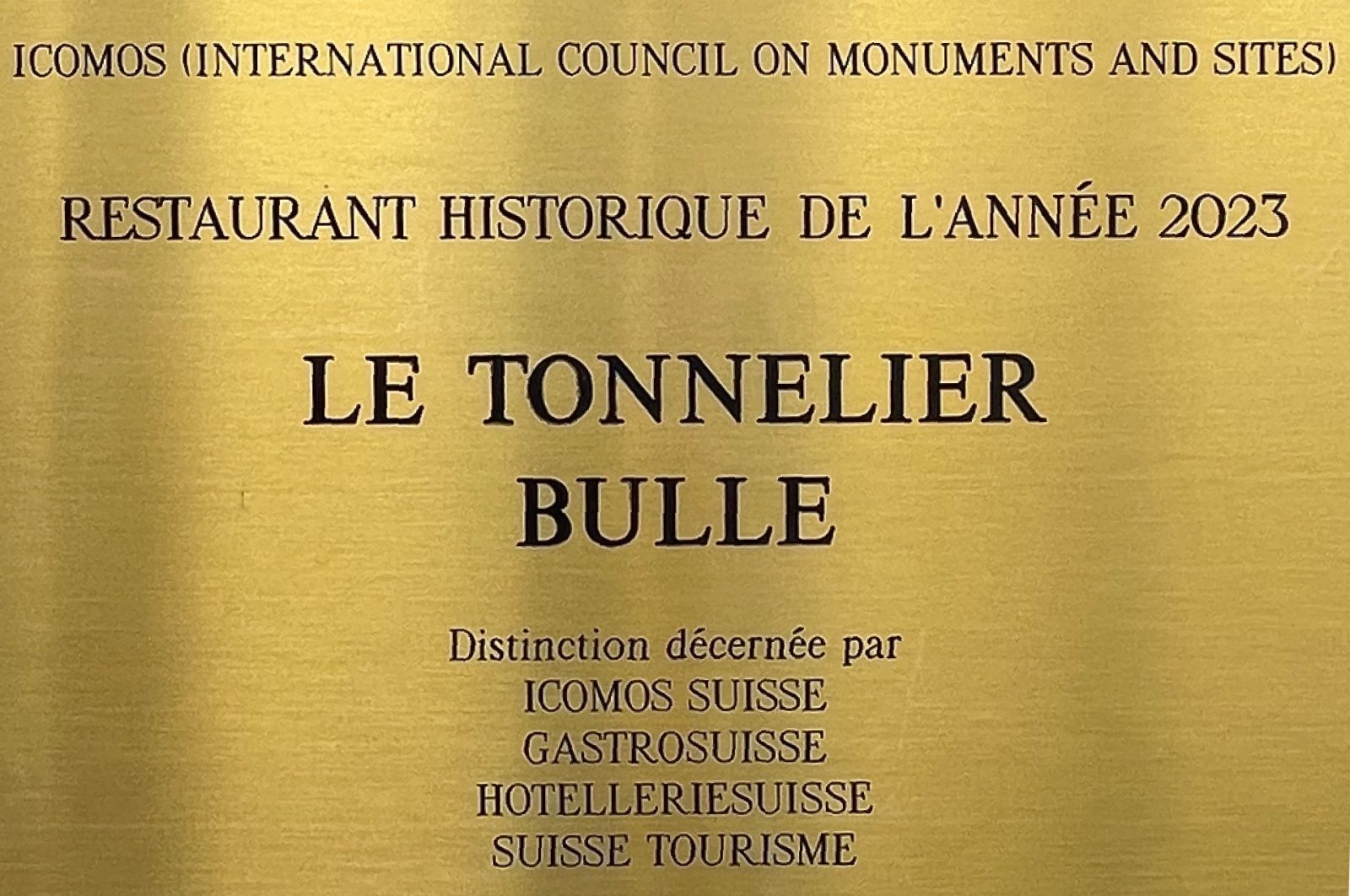 Bulle Le Tonnelier plaque distinction