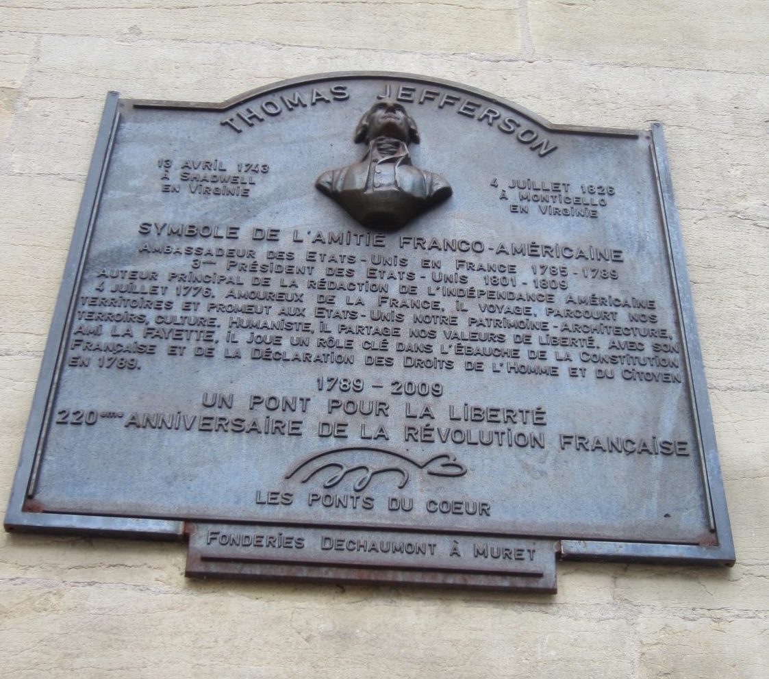 Dijon plaque Thomas Jefferson,