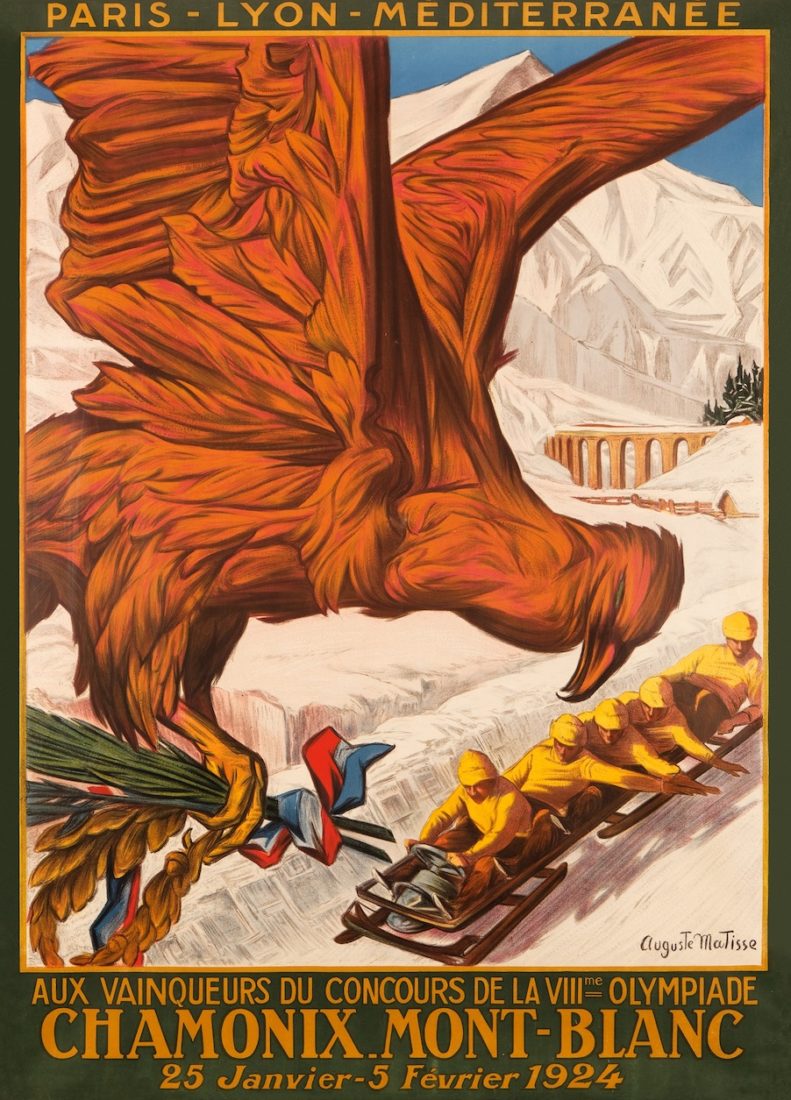 affiche officielle des Jeux Olympiques d’hiver de Chamonix en 1924