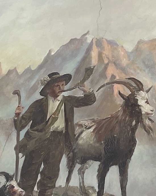 Chèvres rassemblées au son du cor. chamonix
