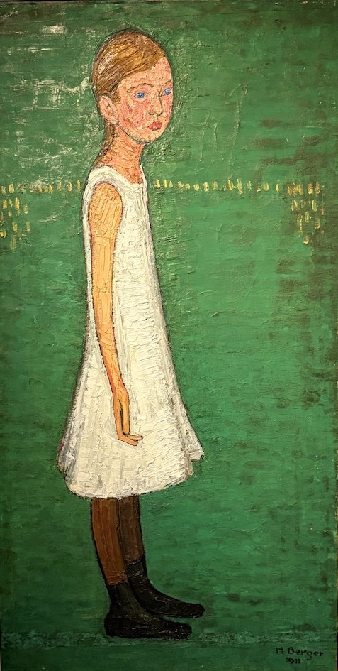 Hans Berger (1882-1977) Jeune fille en robe blanche, 