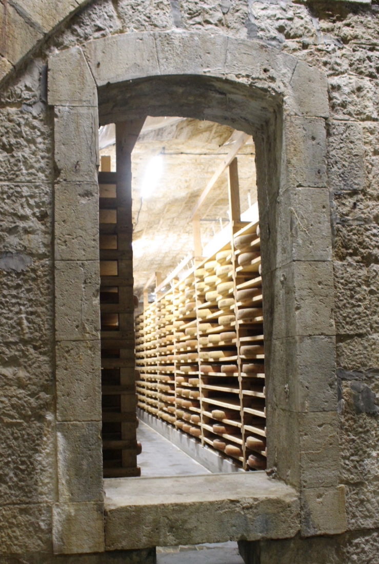 Fort St-Antoine (Jura) France : vue sur les meules de Comté